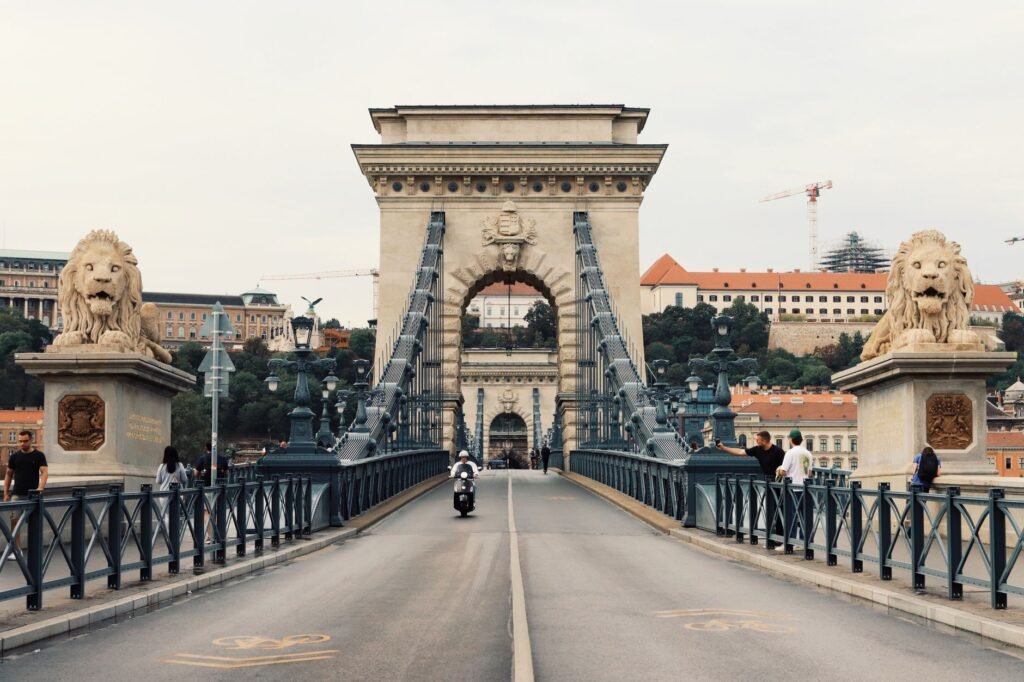 The Chain Bridge across the Danube in Budapest