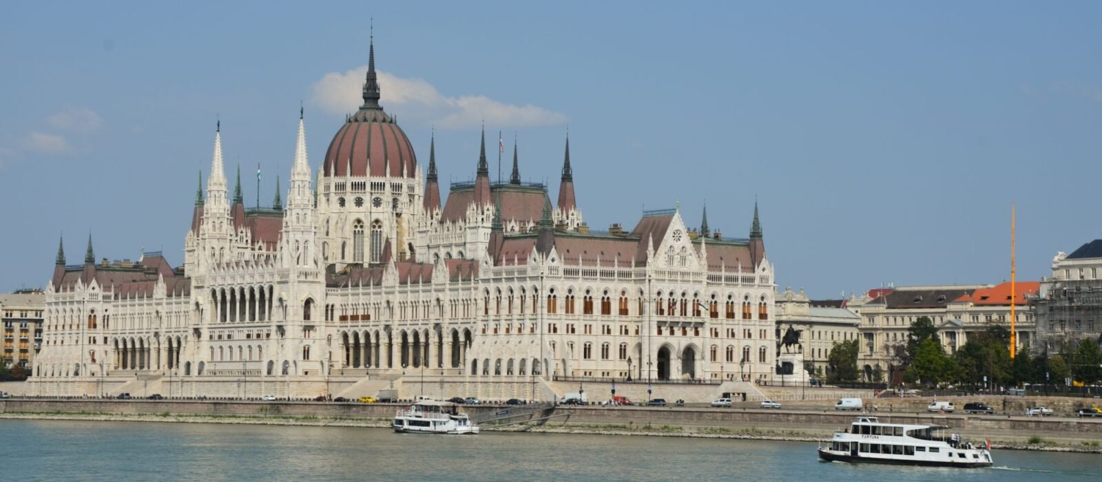 The Hungarian Parliament Building on the Danube in Budapest