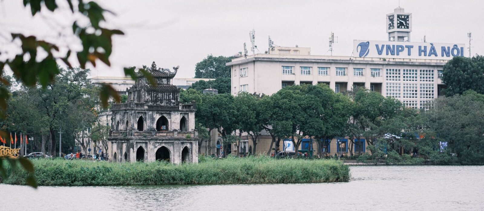 The Turtle Tower on Hoàn Kiếm Lake in Hanoi