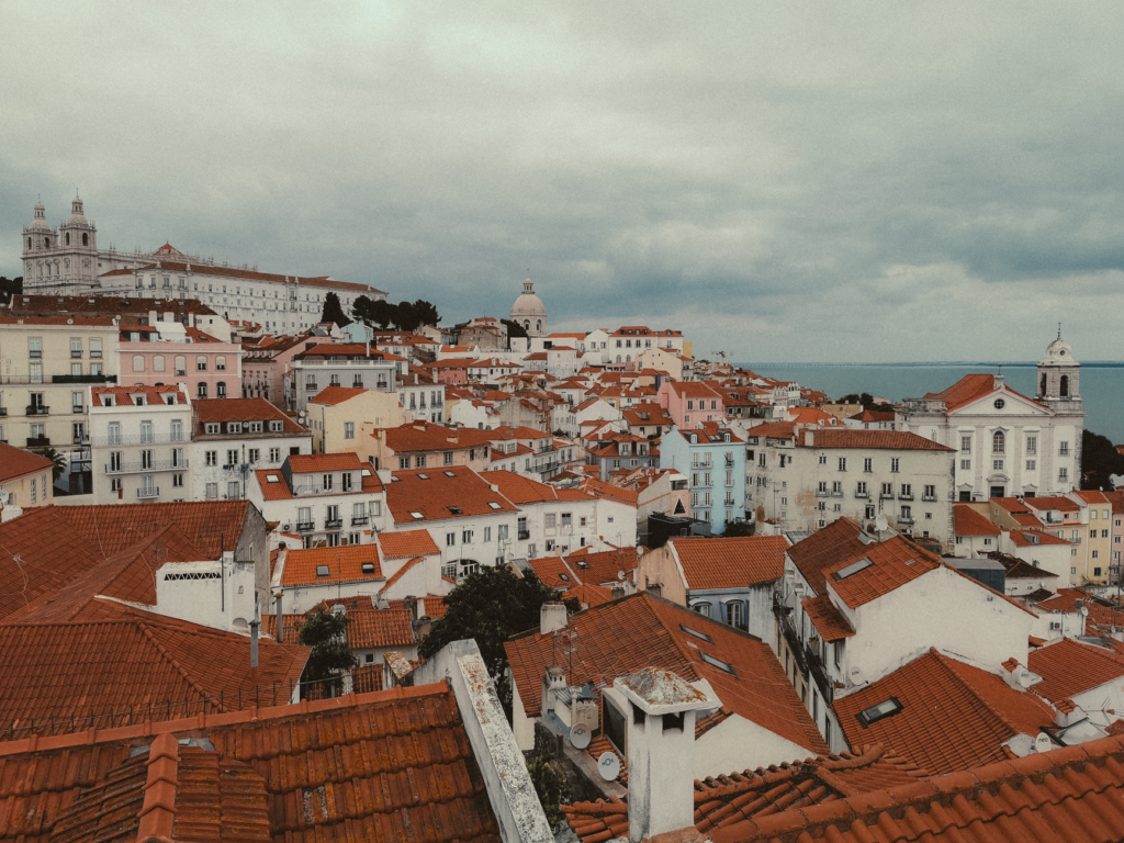 Red rooftops of the Alfama district in Lisbon