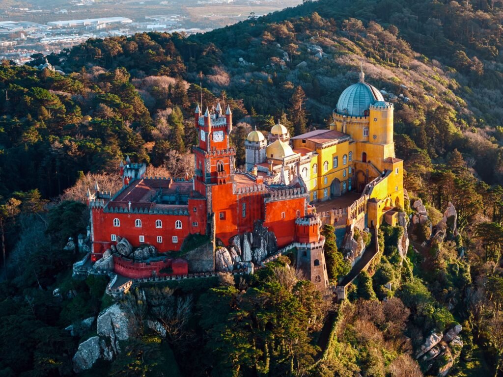 Pena Palace on its hilltop above Sintra