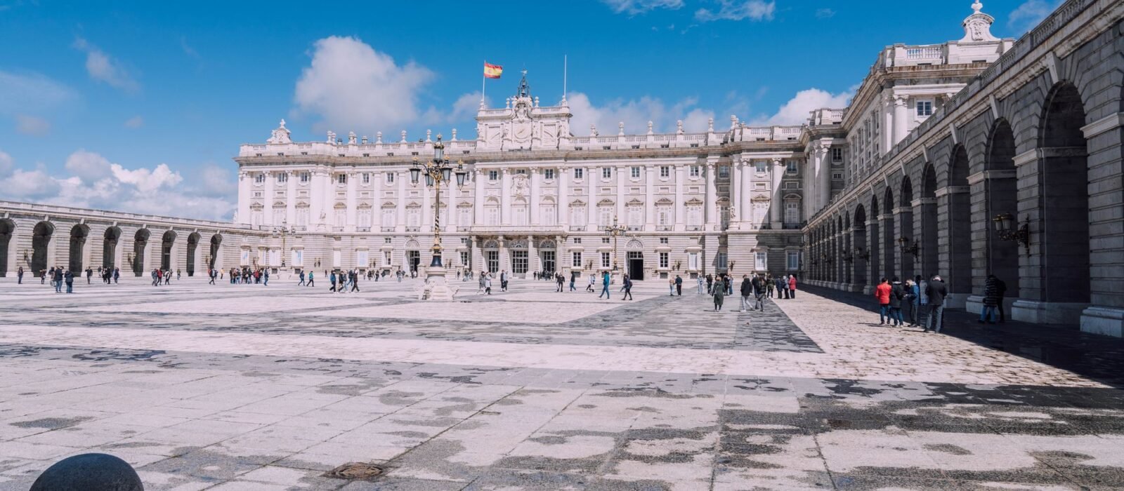 The Royal Palace of Madrid under a blue sky